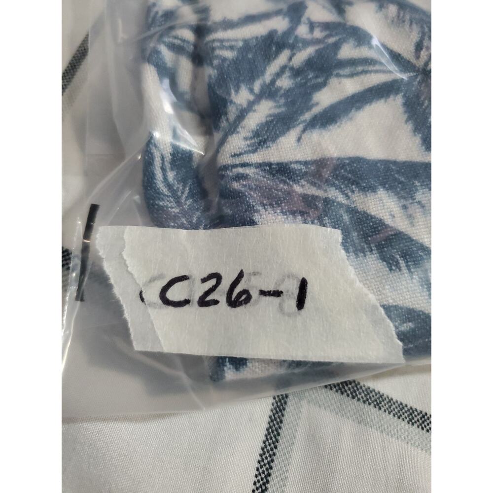 BDG UO 100% Linen Sz S Palm Tree Blue White Cropped Tie Front Button Up Shirt 26 - Picture 7 of 7